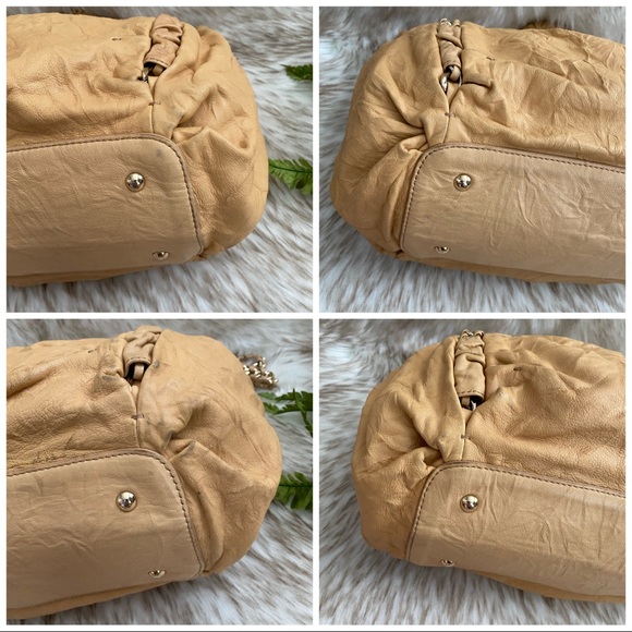 MCM Distressed Gold Chain Leather Tote - Picture 8 of 16